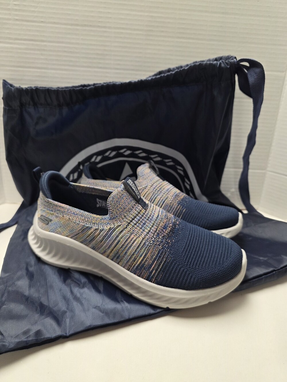 Skechers Go Walk Trisha Blue Ombre Slip On Shoes Sz 7